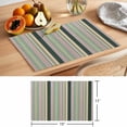 thumbnail image 6 of Green Yellow Striped Placemats Set of 4 Modern Stripes Art Farmhouse Place Mats Indoor Wipeable Table Mats Washable Cloth Dining Table Placemats for Kitchen Holiday Party Home Decor 13x19 Inch, 6 of 9