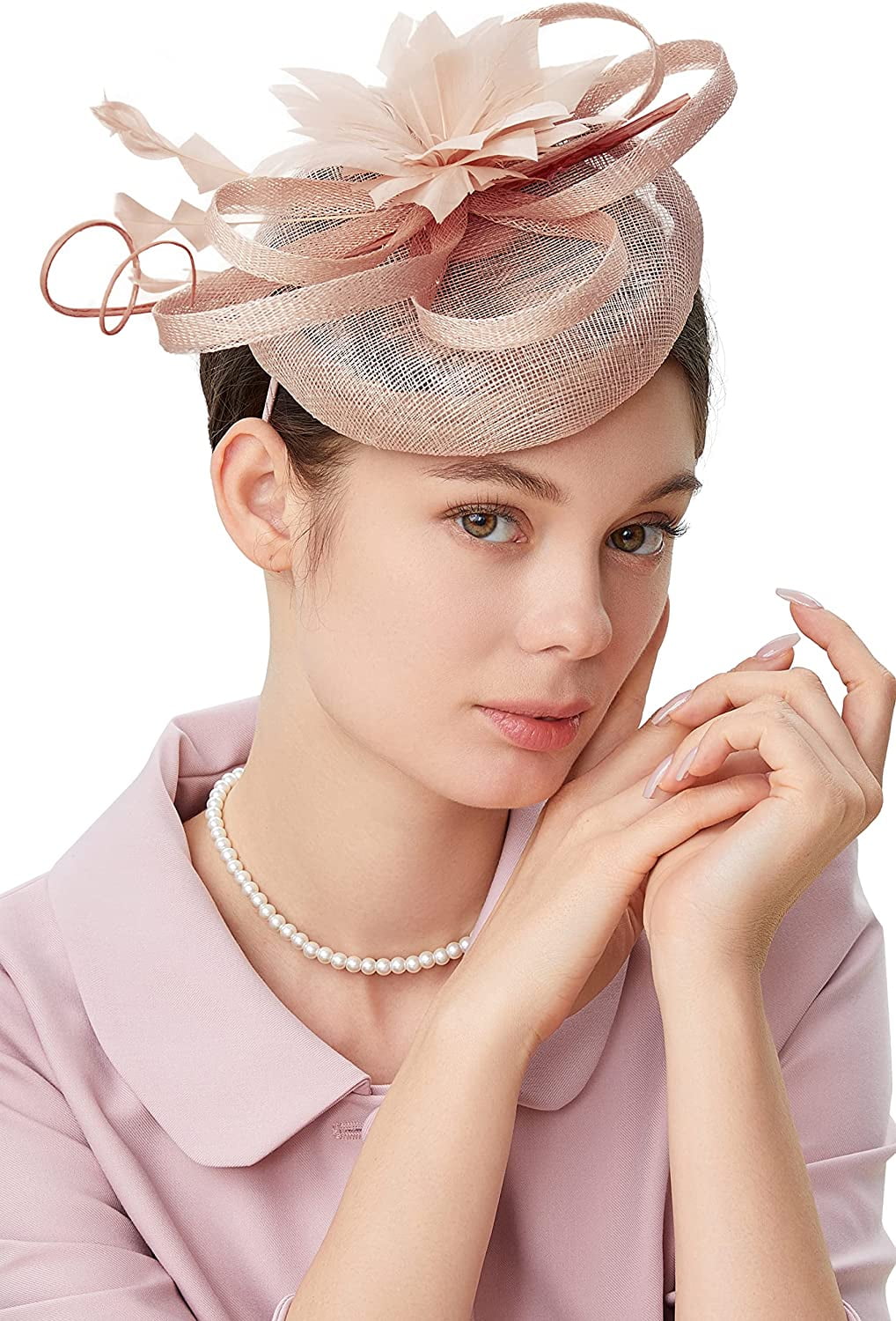 Cappello da chiesa Kentucky Derby floreale a tre strati per grandi celebrità Coc