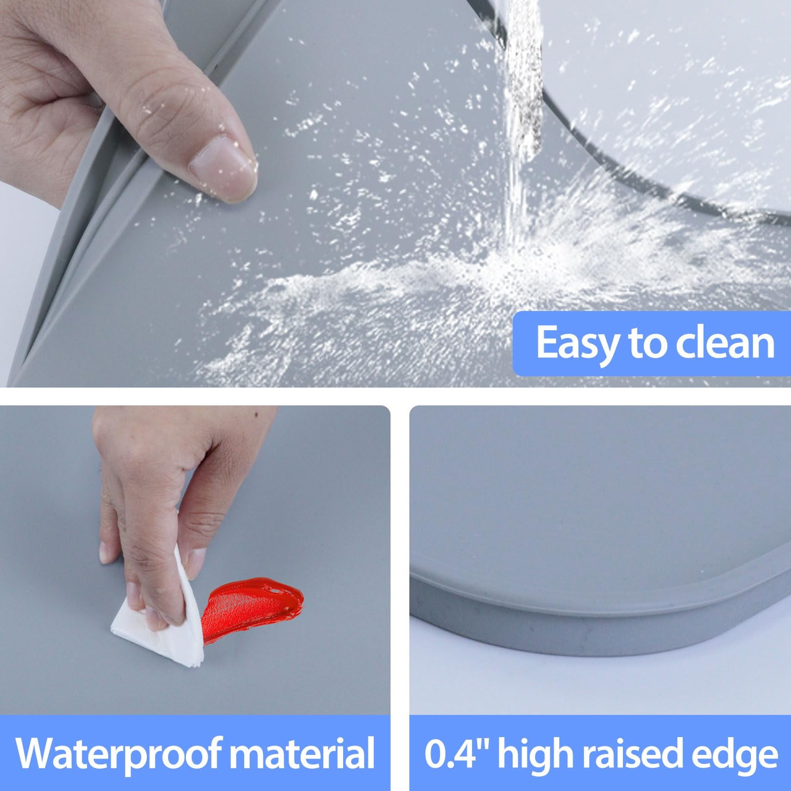 Washer and Dryer Covers for The Top, 23.6“ x 19.7" Washing Machine Top Protector, Protective Silicone Mat for Dryer Top, Washable Mat for Top of Washer or Dryer for Home Laundry Room, Grey