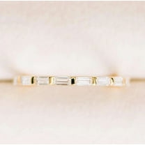 Jewelerix Plated White/Yellow/Rose Gold Baguette Cut Ring 2 CT Moissanite Diamond Engagement Ring Proposal Promise Ring