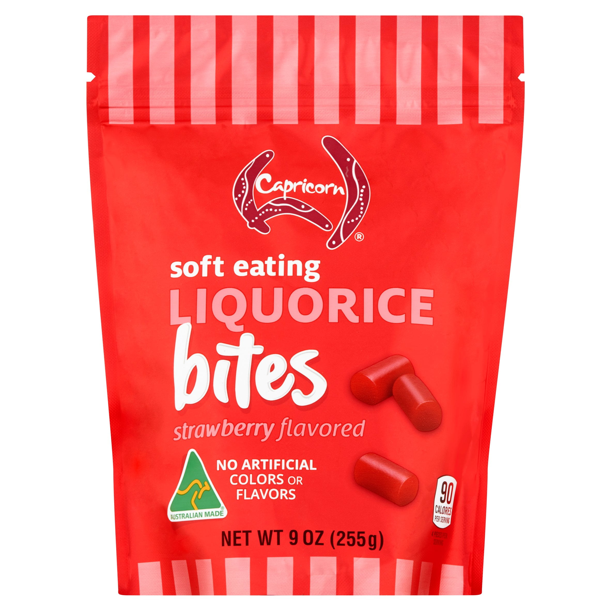Capricorn Strawberry Flavored Soft Eating Liquorice Bites, 9 Oz
