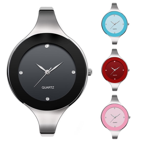 Xinyolin Fashion Thin Alloy Band No Numeral Round Dial Analog Quartz Wrist Watch Women