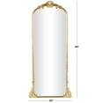 thumbnail image 3 of DecMode 30" x 66" Gold Metal Scroll Tall Ornate Arched Baroque Floor Mirror, 3 of 14
