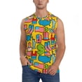 thumbnail image 2 of Lsque America Symbols Print Men's Cotton Blend Sleeveless Muscle Shirts (S-3XL)- Moisture Wicking, Odor Protection, UPF 30+,X-Large, 2 of 8