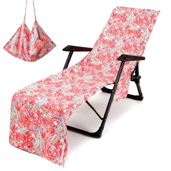 Fridja Beach Chair Cover Printed Beach Towel Polyester Cotton Lounge Chair Towel for Home