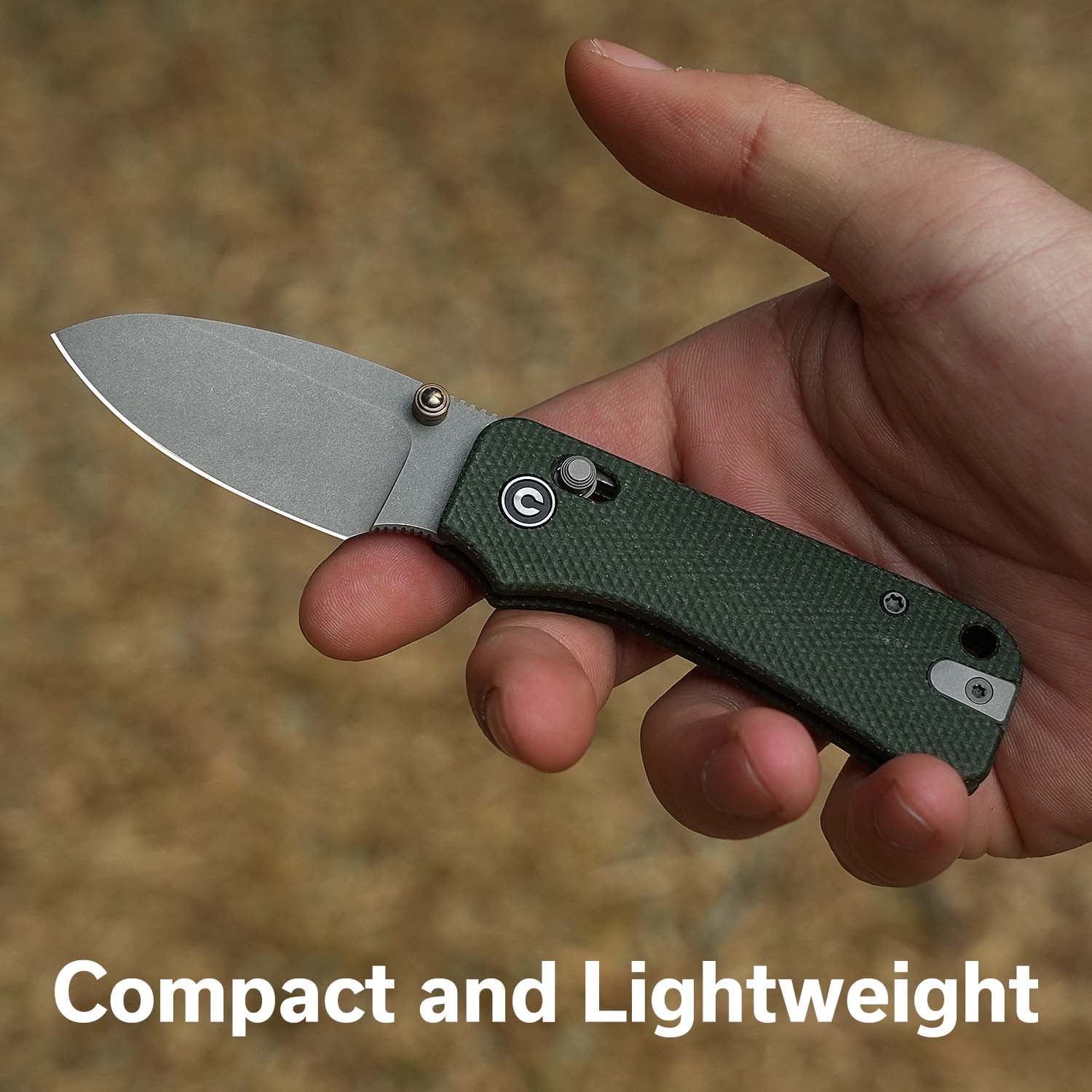 CIVIVI Small Pocket Knife Baby Banter 2 Crossbar Lock folding Knife with 2.34" Nitro-V Blade Micarta Handle, Titanium Thumb Stud Opener C23074-3
