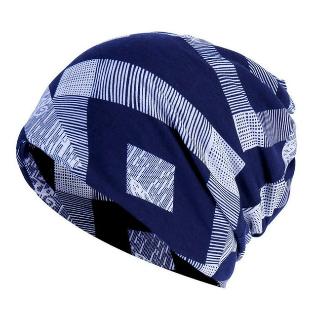 Elastic Hat Multifunctional Hat F Unisex Winter Hat with Geometric Print Contrast Colors Elastic Adjustable Multifunctional