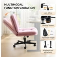 thumbnail image 3 of TYUIOP Swivel Armless Criss Cross Chair with Dual-Use Wheels,Adjustable Height Cross-Legged Office Desk Chair, Vanity Chair, Rolling Computer Chair for Home,Teddy Fleece Purple, 3 of 9