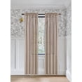 thumbnail image 2 of 1 piece faux silk solid curtain drapes semi sheer see thru panels with rod pocket for any bedroom living room or patio door MR2 Taupe Color 55" Wide X 84"Long, 2 of 5