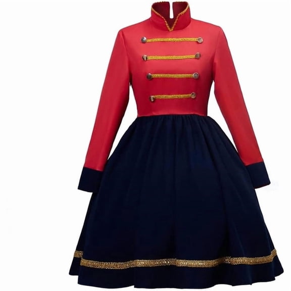 Women's Classic Christmas Toy Soldier Style Dress Elegant Holiday Fashion Wear