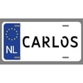 thumbnail image 1 of Carlos Name Euro Style License Plate Tag Vanity Novelty Metal | UV Printed Metal | 6-Inches By 12-Inches | Car Truck RV Trailer Wall Shop Man Cave | NP1014, 1 of 1
