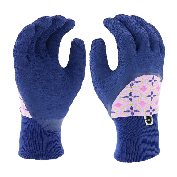 Miracle Gro Women's Latex Dipped Jersey Gardening Work Gloves, Superior Grip, Water Resistant, Purple/Pink, Small, (MG20802/WSM)