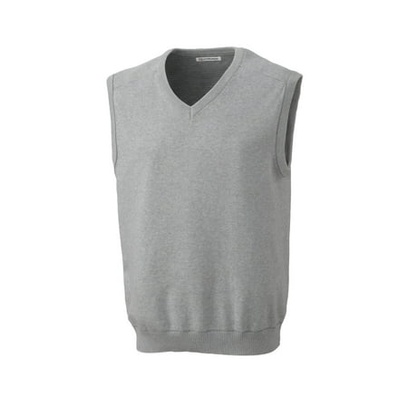 - Cutter & Buck Men's Big and Tall Broadview V-neck Sweater Vest, Athletic Grey Heather - 1XB