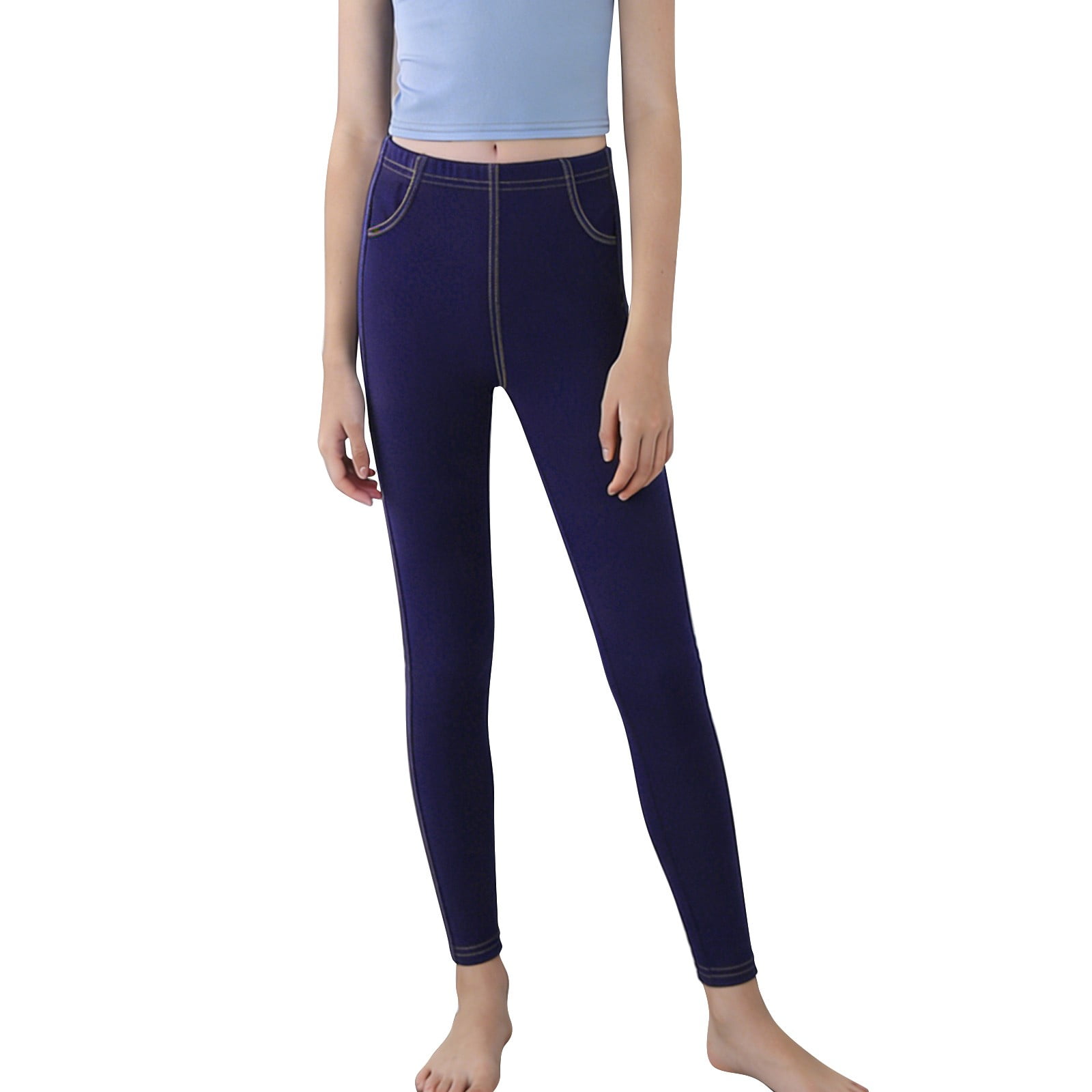 Coerni Girls Leggings Kid High Waist Colorblock Athletic Yoga Dance Pants Workout Running Active Capri Pant Slim Fit Leggings Tights