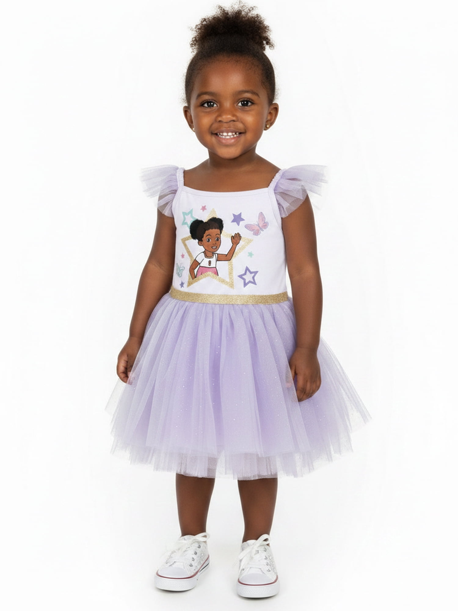 Gracie’s Corner Baby and Toddler Girls Glitter Tulle Dress, Sizes 12M–5T