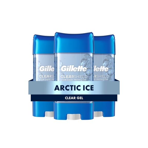 Gillette Antiperspirant and Deodorant for Men, Clear Gel Arctic Ice Scent Triple Pack, 3.8oz