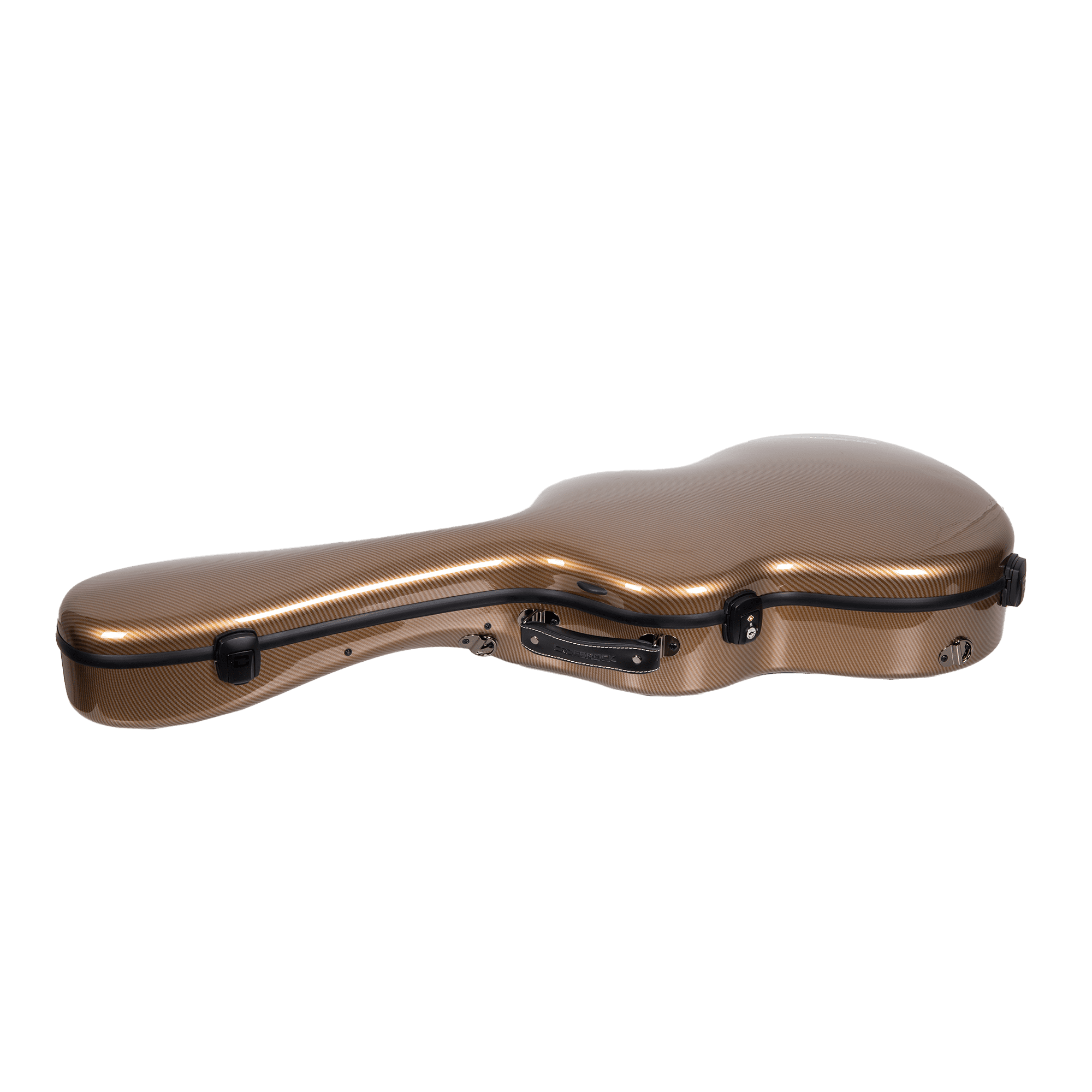 Crossrock Ultra-Light Fiberglass Case-Fits 4/4 Classical Guitar, Includes Protective Cover, Interior Compartment, TSA Lock-Gold