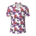 thumbnail image 2 of Daiia Peonies Pattern Men’s Polo Shirts,Solid Deck Shirt,Classic Fit, Breathable Cotton Polo for Casual and Sport Wear-3X-Large, 2 of 9