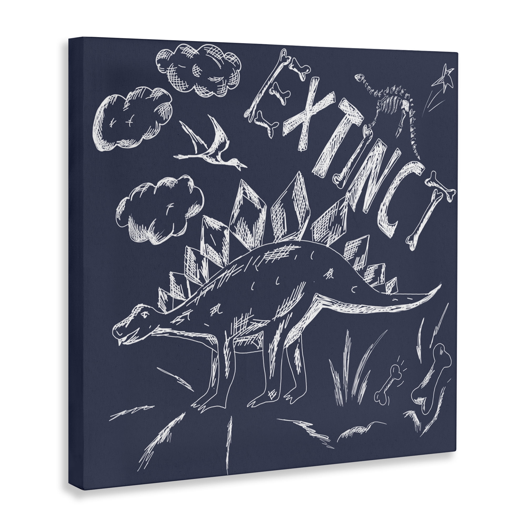 Sketchy Extinct Dinosaur Canvas Wall Art, design by HUE and MI and Sangita
