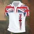 thumbnail image 2 of CONROSES Men's Short Sleeve Polo Shirts Patriotic British Flag Graphic Collared Polo Shirt for Men Casual Golf Shirts, 2 of 3