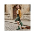 thumbnail image 6 of BLISSFUL STEP T-Strap Mary Janes for Women Ankle Strap Block Heels Pumps - Perfect for Parties and Cosplay Dark Green 9, 6 of 8