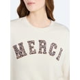thumbnail image 4 of Joyspun Women's French Terry Long Sleeve Top and Shorts Lounge Set, 2-Piece, Sizes XS-3X, 4 of 5