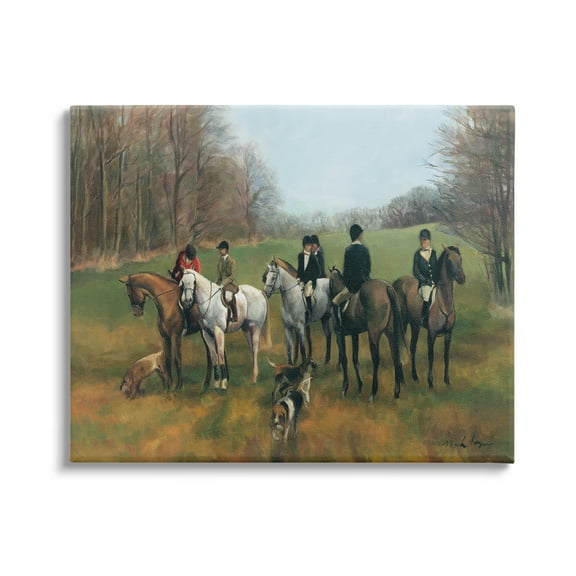 Stupell Industries Morning in Millbrook Painting Animals & Insects Painting Gallery Wrapped Canvas Print Wall Art, 20 x 16