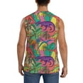 thumbnail image 4 of Balery Colorful Dinosaur Men's Sleeveless Muscle Shirts Workout Tank Top, Moisture Wicking, Odor Protection-3X-Large, 4 of 8