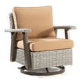 thumbnail image 6 of MeetLeisure Outdoor Polyethylene (PE) Wicker Swivel Rocker Chair，Tan, 6 of 6