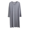 thumbnail image 1 of HBFAGFB Robe pour Hommes Col Rond Chandail à Manches Longues Robe de Nuit Légère Vêtements de Maison Peignoir Gris Foncé Taille 2TG, 1 of 3