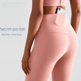 thumbnail image 1 of Pantalones de yoga desnudos agradables para la piel de primavera y verano, pantalones deportivos ajustados sin línea T, pantalones de fitness de cintura alta que levantan la cadera para, 1 of 2