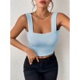 thumbnail image 2 of Osfvolr Women'S Sexy Sleeveless Skinny Basic Strappy Crop Tank Tops 2025 Lake Blue S, 2 of 5