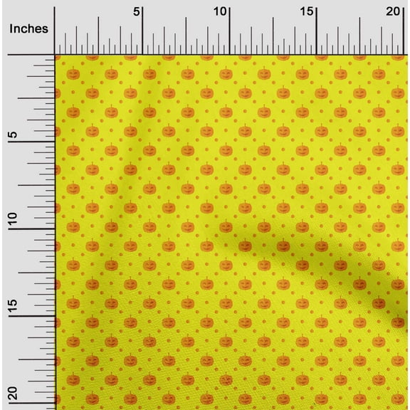 oneOone Cotton Jersey Tangerine Yellow Fabric Halloween Dress Material Fabric Print Fabric By The Yard 58 Inch Wide
