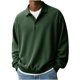 thumbnail image 2 of RKSTN Long Sleeve Polos Shirts for Men Oversized Quarter Button Turndown Collar Waffle Knit T Shirt Pullover Top Mens Casual Solid Mock Neck Loose Comfy Big and Tall Golf Shirts Fall Spring Clothes, 2 of 6