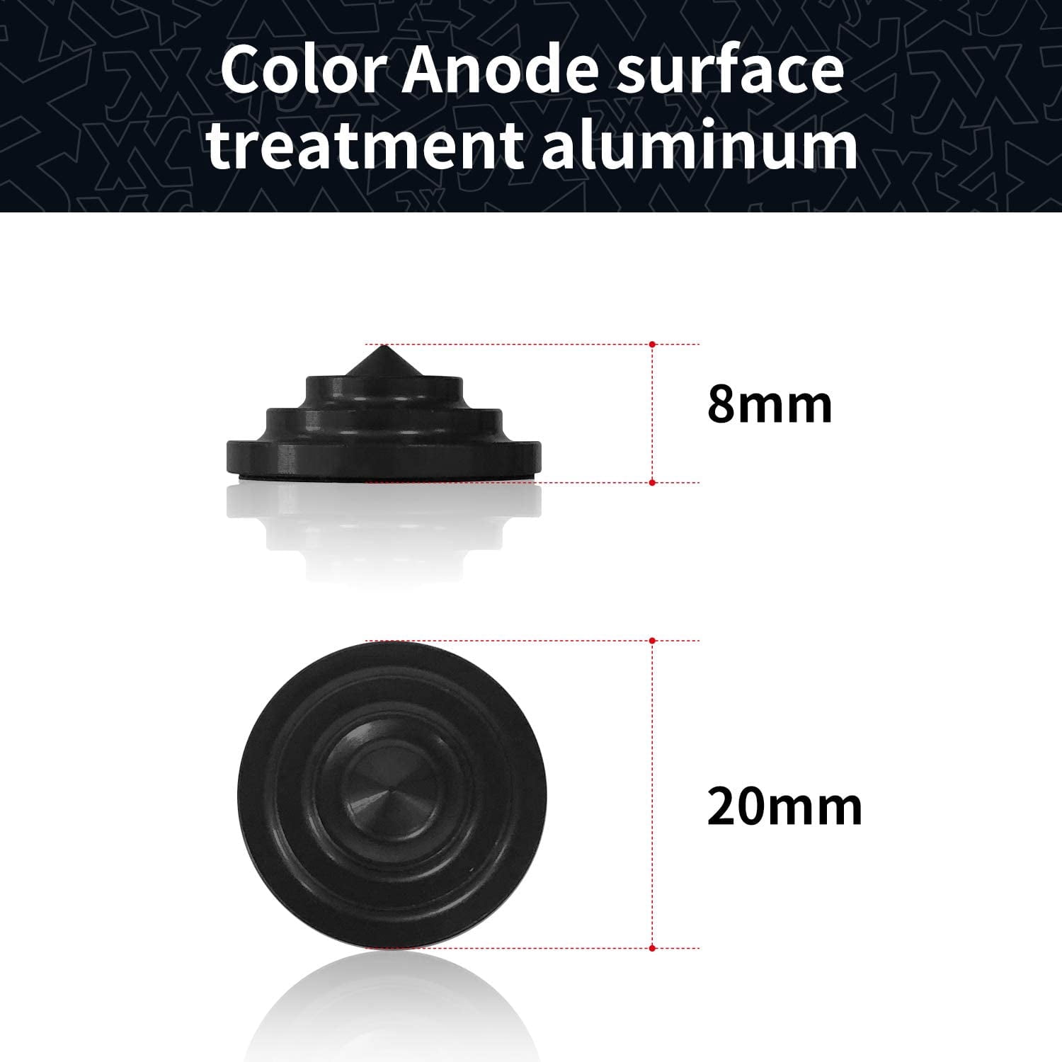 4-Layer Hexagonal Tapered Studs - 18mm Aluminum Snowboard Stomp Pad (9 Pack)