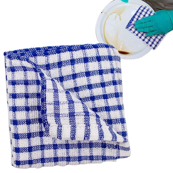 Premium Cotton Tea Towels for Kitchen Pack of 1, Super Absorbent Dish Towels for Drying Dishes, Soft Durable Kitchen Tea Towels, Reusable Cleaning Cloths, Assorted Designs, Blue