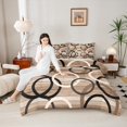thumbnail image 4 of Manfei Vintage Circle Bedding Comforter Set 2pcs, Geometric Wave Line Twin Comforter Sets, Retro Simple Art Bedding Set, Super Cozy Room Decor, 4 of 8