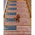 thumbnail image 2 of Stair Treads for Wooden Steps, American Flag Peel and Stick Stair Treads with Reusable Adhesive, Vintage Blue Red USA Flag Retro Non Slip Indoor Stairs Runner Rugs Mats for Elders Dogs 8"x30" 4PCS, 2 of 7