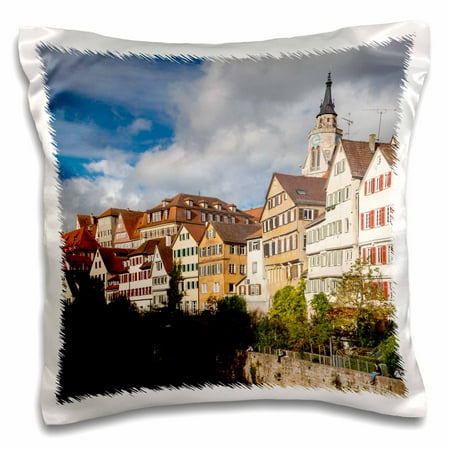 - 3dRose Germany, Tubingen, old town buildings along the Neckar River 01 - Pillow Case, 16 by 16-inch