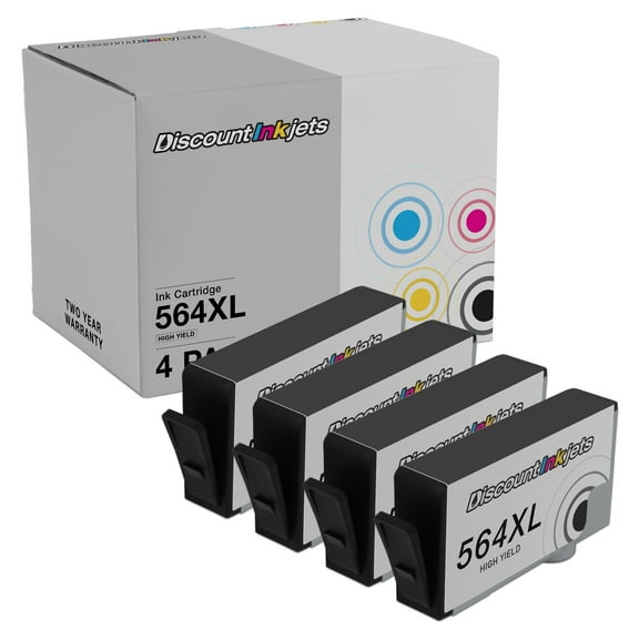 DI Compatible Ink Cartridge Replacement for HP 564XL CN684WN HY (B, 4pk) Compatible with HP Deskjet: 3070a 3520 eAIO 3521 3522 eAIO 3524 eAIO 3526 OfficeJet: 4620 4622 4622