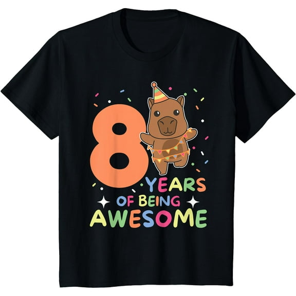 Hot Trending Kiraa Tee With Capybara For 8Th Birthday For Children Eight Years Old Unisex S-5Xl T-Shirt