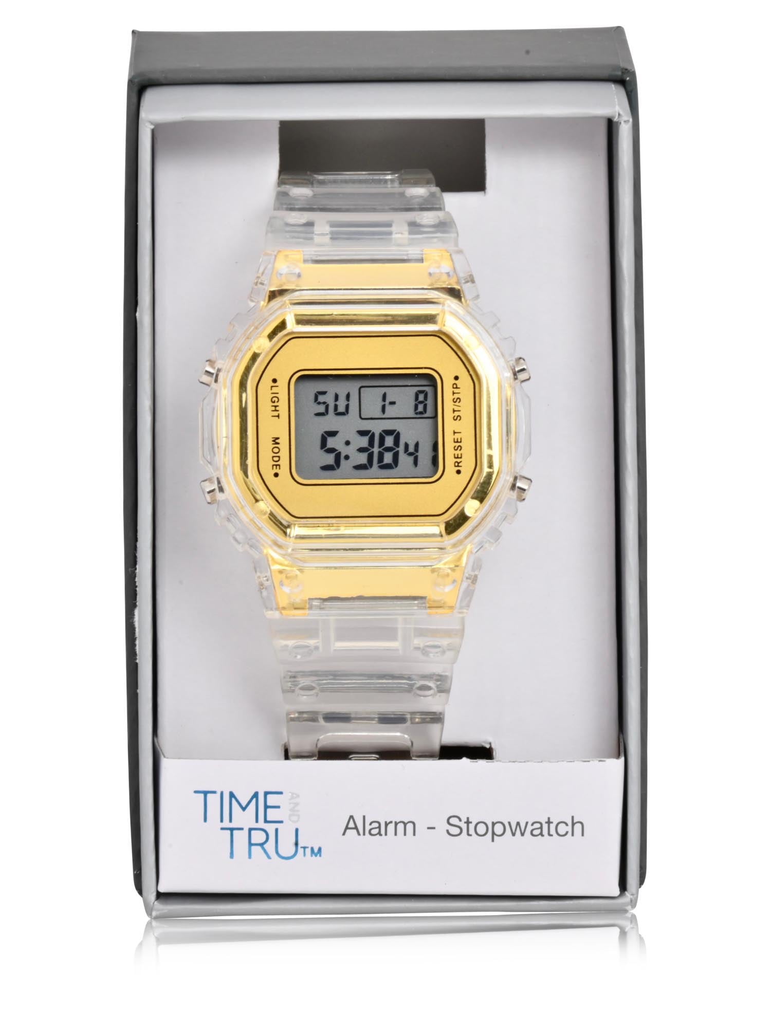 Time and Tru Unisex Clear Digital LCD Watch