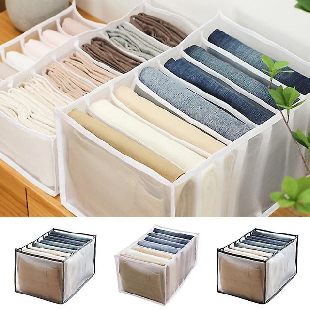 3 uds., caja de almacenamiento divisoria para vaqueros, cajón de ropa, caja divisoria de malla, cajón, caja de almacenamiento lavable para el hogar ShuxiuWang 8390605887390