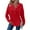 Red, variant on ManxiVoo Women's Oversized V-Neck Button Detail Hoodie Long Sleeve Drawstring Casual Knit Sweater L Size Black