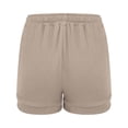 thumbnail image 7 of Women's High Waisted Gauze Cotton Shorts Linen-Like Breathable Drawstring Summer Beach Shorts with Pockets, 7 of 7