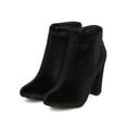 thumbnail image 5 of New Women Liliana Kenzy-4 Velvet Almond Toe Chunky Heel Bootie, 5 of 5