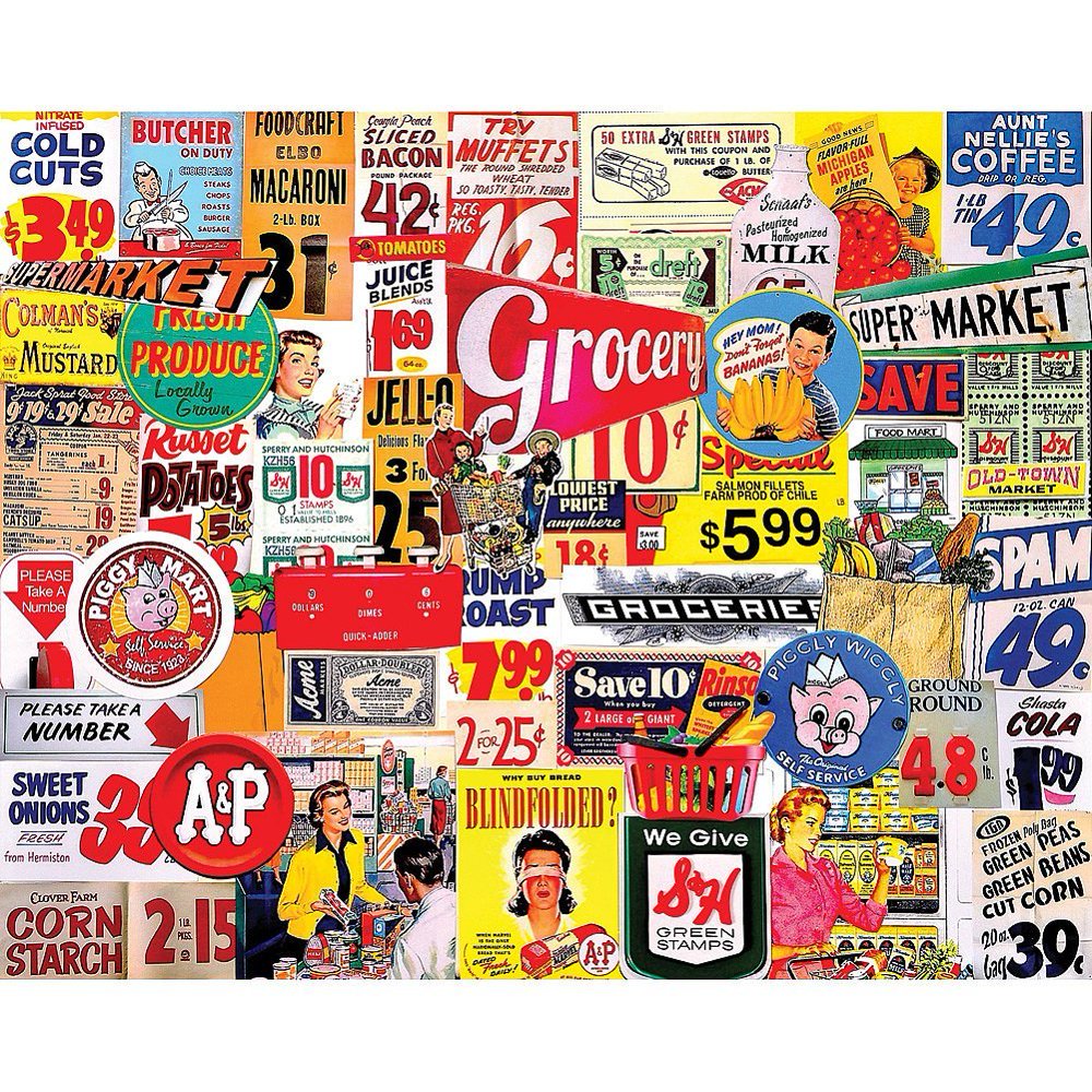White Mountain Vintage Groceries 1000 Piece Jigsaw Puzzle