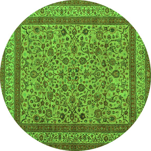 Ahgly Company Indoor Round Persian Green Traditional Area Rugs, 6' Round