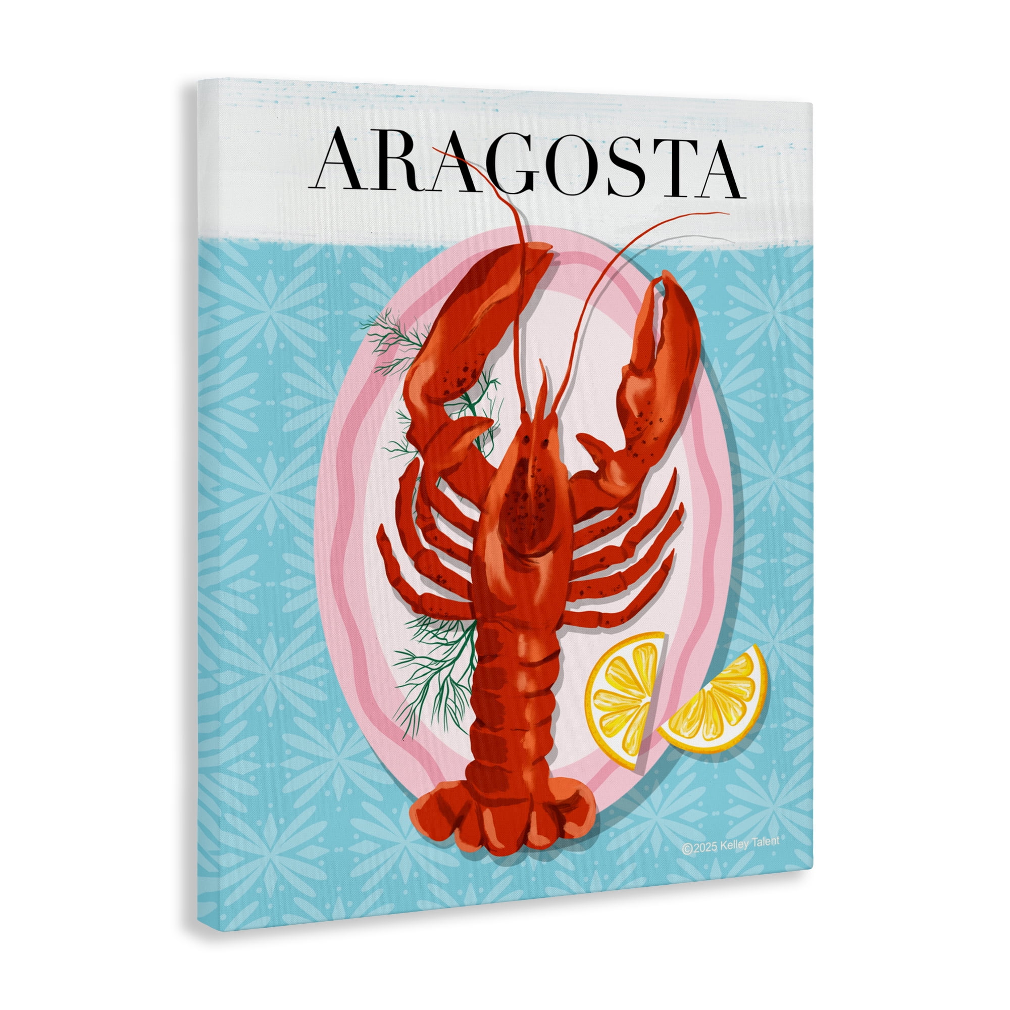 Stupell Industries Aragosta Lobster Dish Canvas Wall Art, design by Kelley Talent