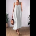 thumbnail image 4 of Vestido de Algodón de Verano para Mujer, Estilo Bohemio, Informal, con Tirantes Finos Ajustables, Espalda Descubierta y Volantes, Corte Holgado y Fluido. 4XL, 4 of 7